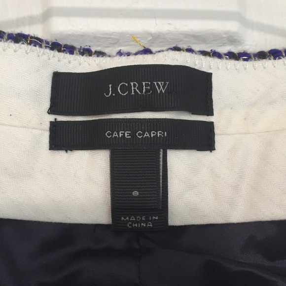 J. Crew | Cafe Capri Navy and White Pants - Picture 6 of 8